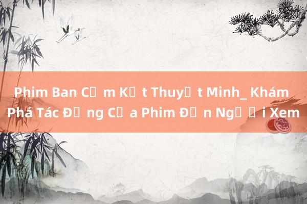 Phim Ban Cảm Kết Thuyết Minh_ Khám Phá Tác Động Của Phim Đến Người Xem